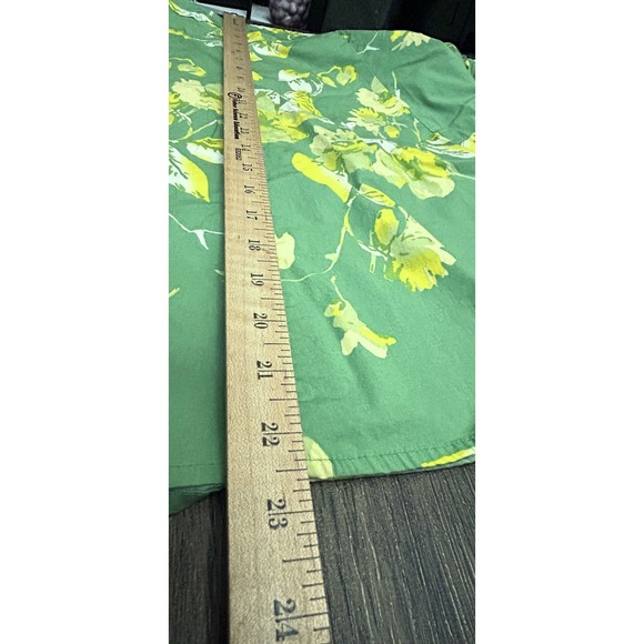 St Johns Bay Green Yellow Floral Skirt 10 A‎ Line Stretch Resort Preppy Coquette - Picture 4 of 12